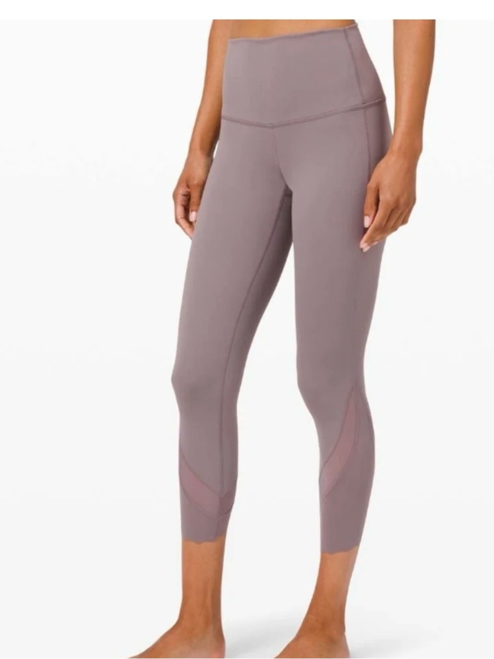 High-Rise Mauve Crop Leggings - Women Swim
